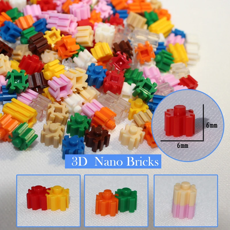 

200PCS/lot Mini Building Blocks DIY Brick 1x1Dots 25Colors Educational Games Toys for Children Compatible with brands bricks