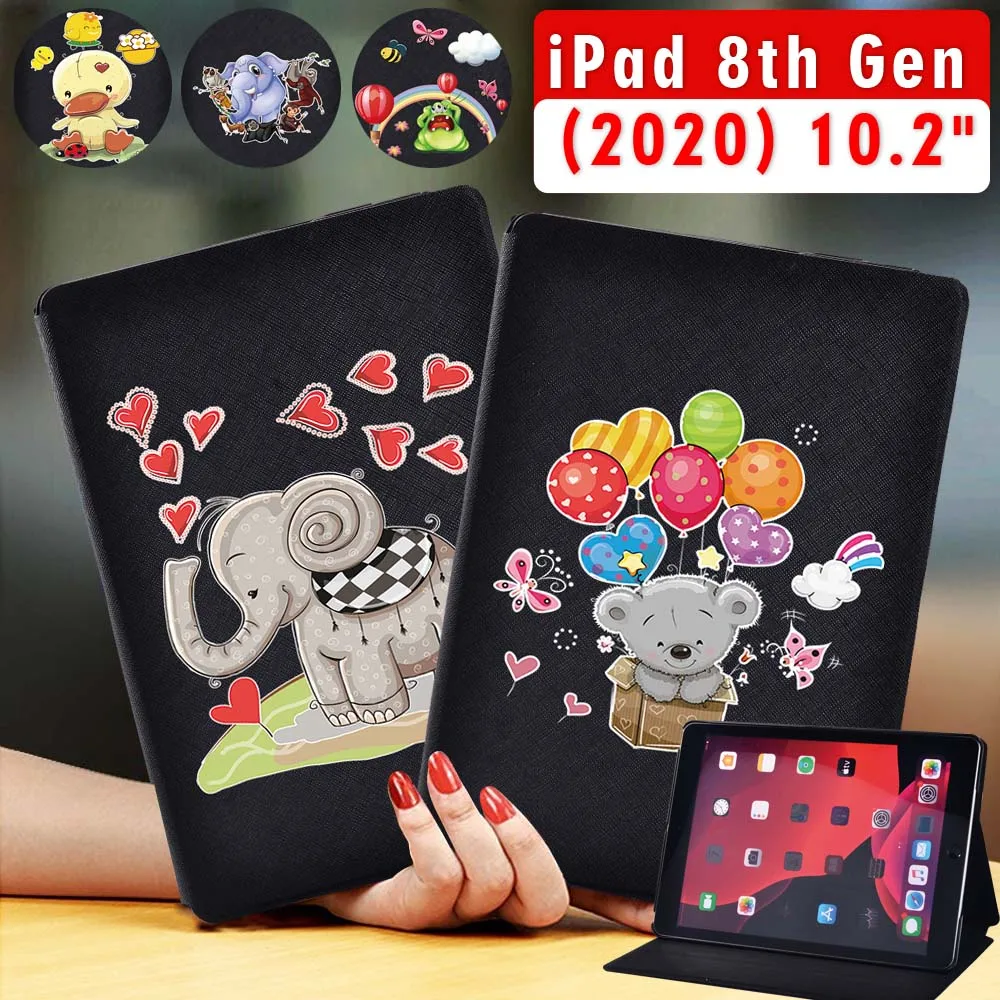 

Tablets Case for Apple Ipad 8 2020 8th Gen 10.2 Inch Tablet Shockproof Protective Case + free Stylus