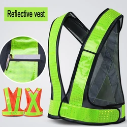 Reflecterende Veiligheid Vest Met Reflecterende Strips Bouw Werk