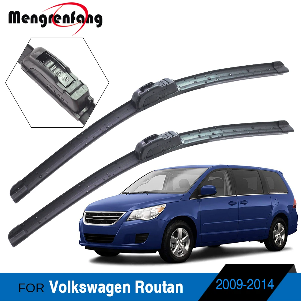 Car Styling Front Windscreen Wiper Blades Soft Rubber Wiper J Hook Arms For Volkswagen Routan 2009 2010 2011 2012 2013 2014