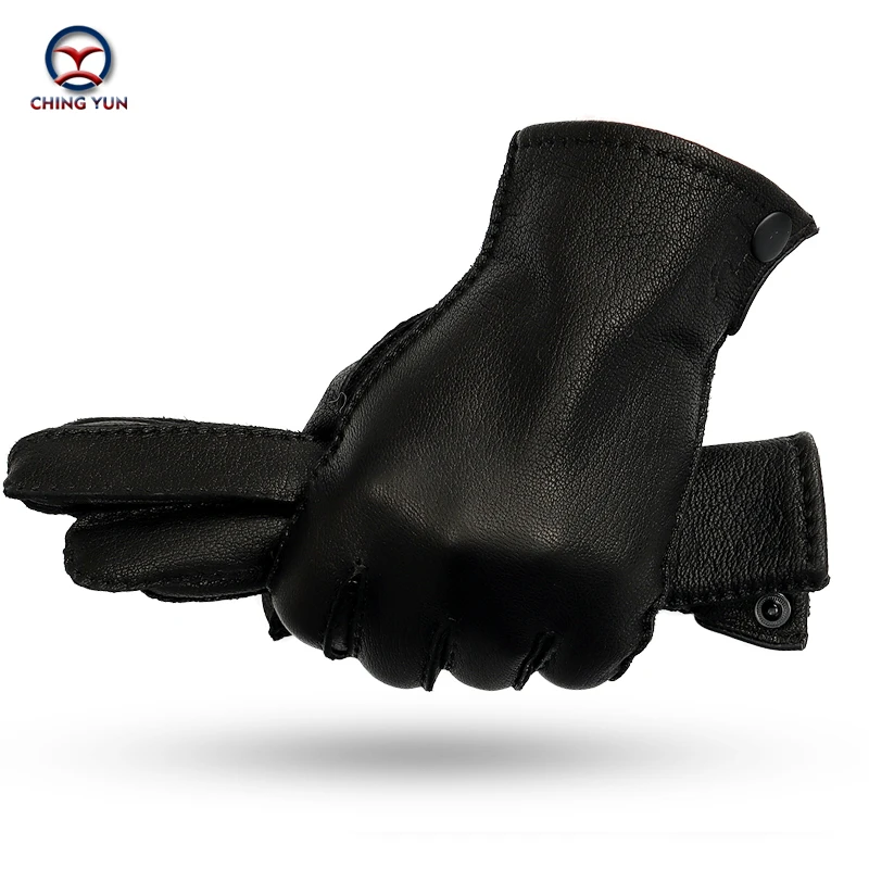 

2020 hand-stitched deerskin gloves men warm soft men's black flatbed gloves 70% wool lining warm in autumn and winter man mitten