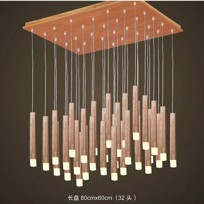 

Country Style Wood Pendant Lights LED Loft Decor Hanging Lamp for Foyer Living Room Hotel Cafe Restaurant Modern Wood Lamp