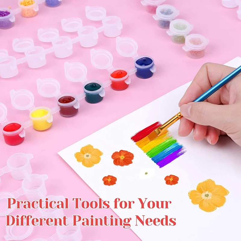 Pot de peinture vide 3Ml, 240 pièces, Mini conteneur de peinture acrylique 40 bandes, stockage de bandes avec couvercles pour la peinture des Arts et de l'artisanat