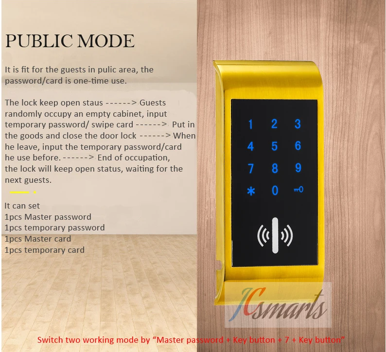 Intelligente Tastatur RFID Elektronische Schrank Umkleide Sauna Lock für Home Gym Schule Spa Schrank Tür – Detail 10