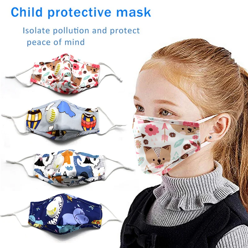 Lovely Children Mask PM2.5 Washable Breathable Mouth Mask Kids Haze Dust Mask with Filters Cubrebocas Mask Face for Outdoor