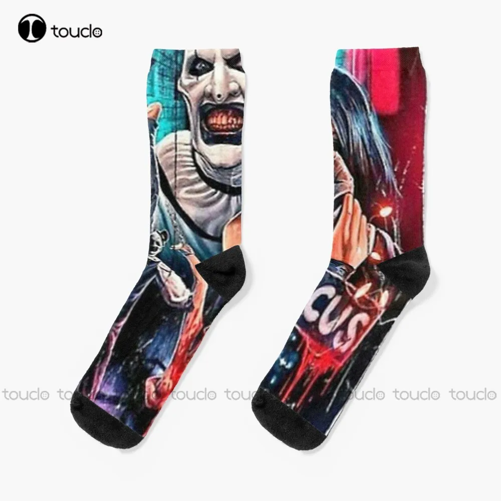 Terrifier Movie Horror Art Socks Purple Socks Thanksgiving Christmas New Year Gift Unisex Adult Teen Youth Socks Custom Gift