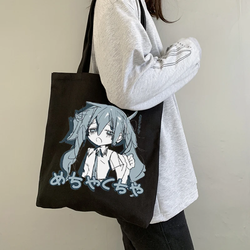 Anime Japanese kawaii y2k canvas bag hip-hop women bag Ulzzang women shopper bags large capacity ins Harajuku shoulder bag