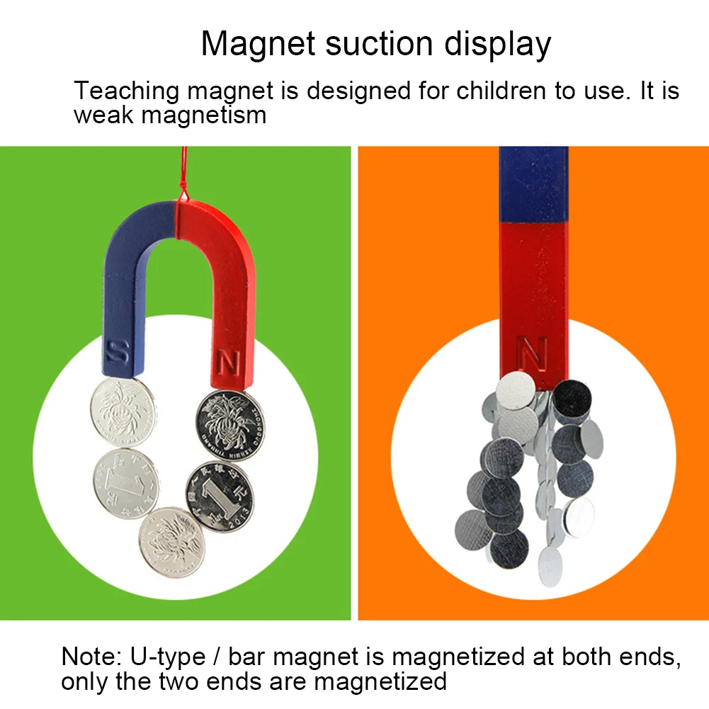 Imanes de brújula de herradura, anillo de barra, herramientas de experimentos de ciencia física, juguete físico para niños, nuevo