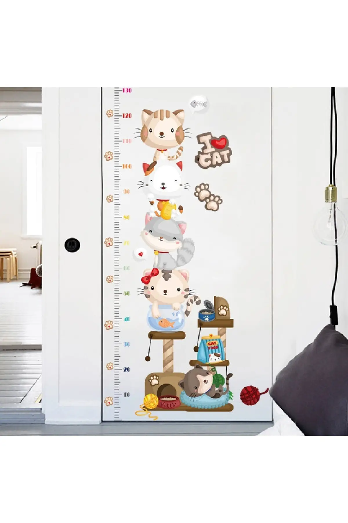 180 X 65 CM Height and Growth Meter Wall Sticker with White Pattern for Children Stylish Design Nice Image Quality Product Trend 2021 Great Wall Sticker for Kids Useful Product