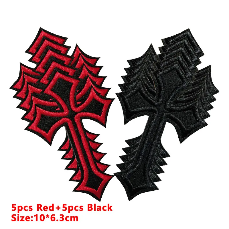 10pcs/lot Jesus Cross Patch Iron On Patches For Clothing Thermoadhesive Patches On Clothes Embroidery/Fusible Patch Sew Stripes