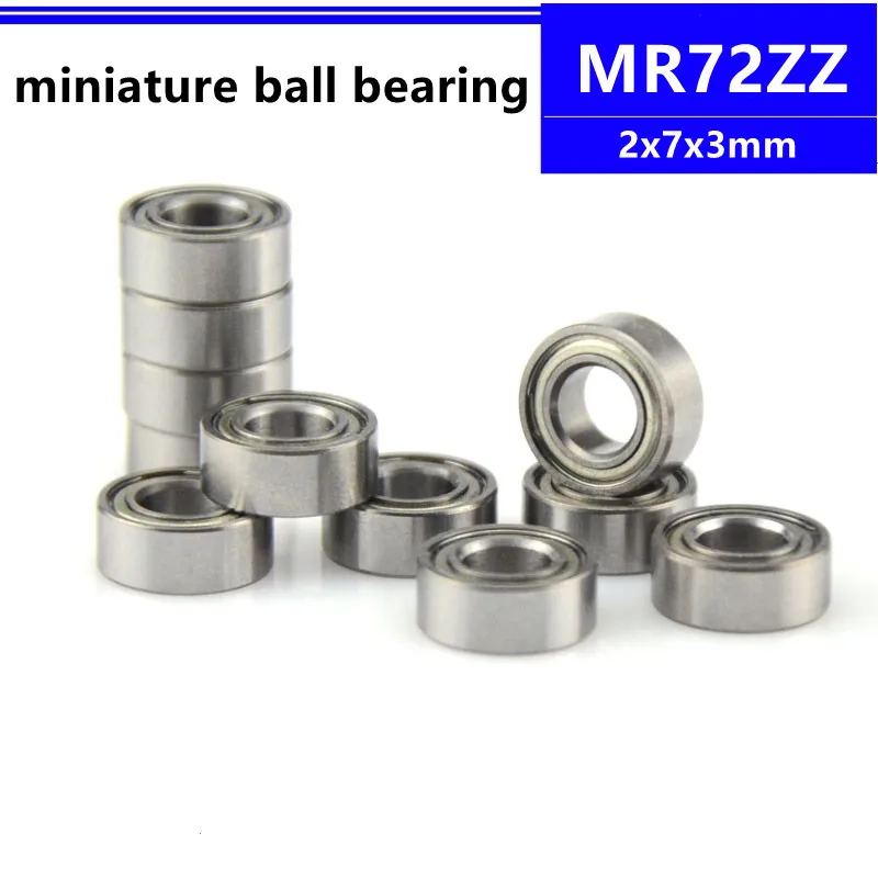 50-500pcs MR72ZZ 2*7*3mm miniature deep groove ball bearing MR72-2Z 2x7x3 mm MR72 MR72Z model bearing