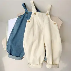 Baby Boy Solid Denim Overalls Child Jean Bib Pants Infant Jumpsuit Children's Clothing Kids Overalls Autumn Girls Outfits