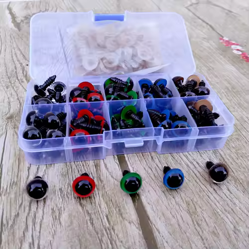 100pcs 8/10/12/14mm Plastic Safety Eyes For Toys Diy Mix Size Crochet Animal Eye For Doll toys amigurumi Accessories - Image 5