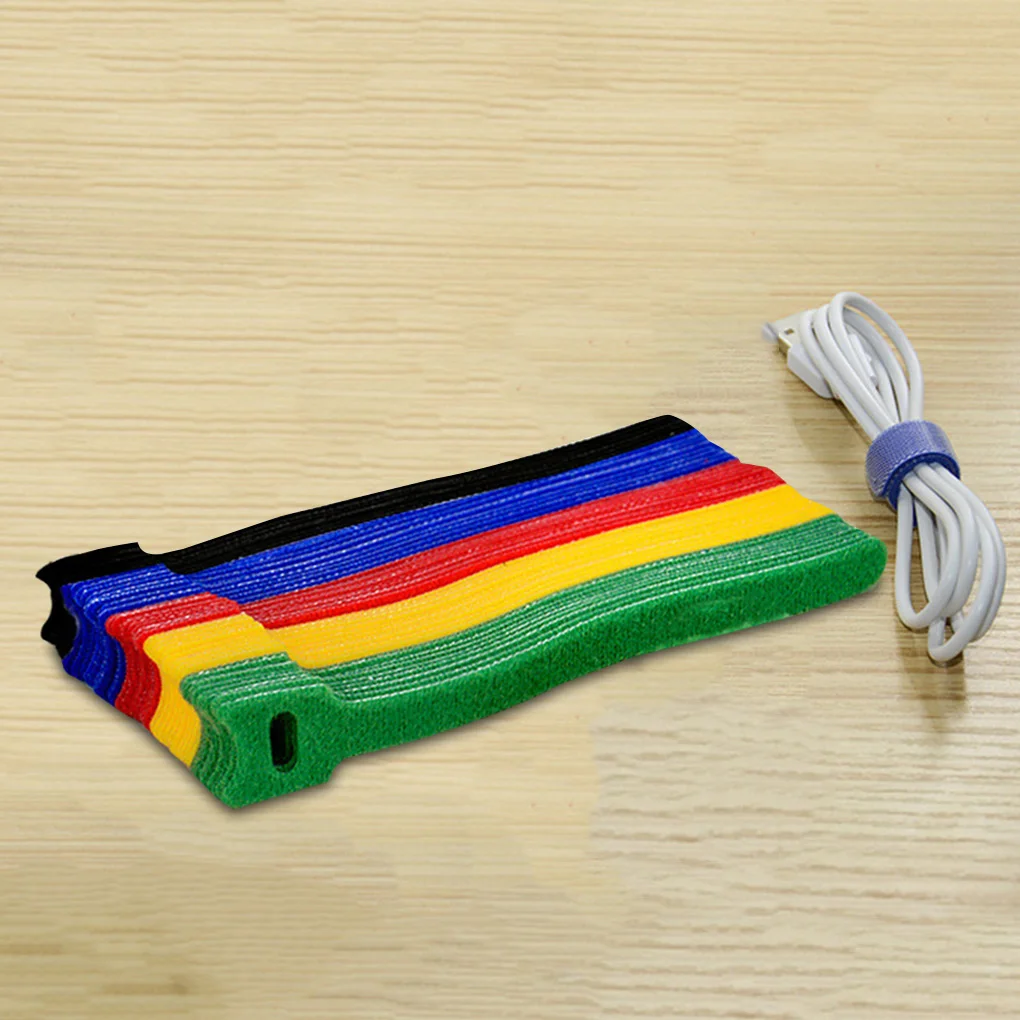 20/50pcs T-type Cable Tie Wire Reusable Cord Organizer Wire 15*1.2cm Colorful Computer Data Cable Power Cable Tie Straps