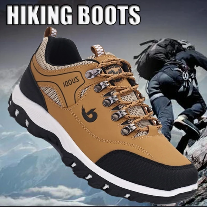 

KAMUCC Men Climbing Shoes Non Slip Hiking Shoes for Men Waterproof Trekking Sneakers Man Fishing Camping Shoes Hunting Boots New