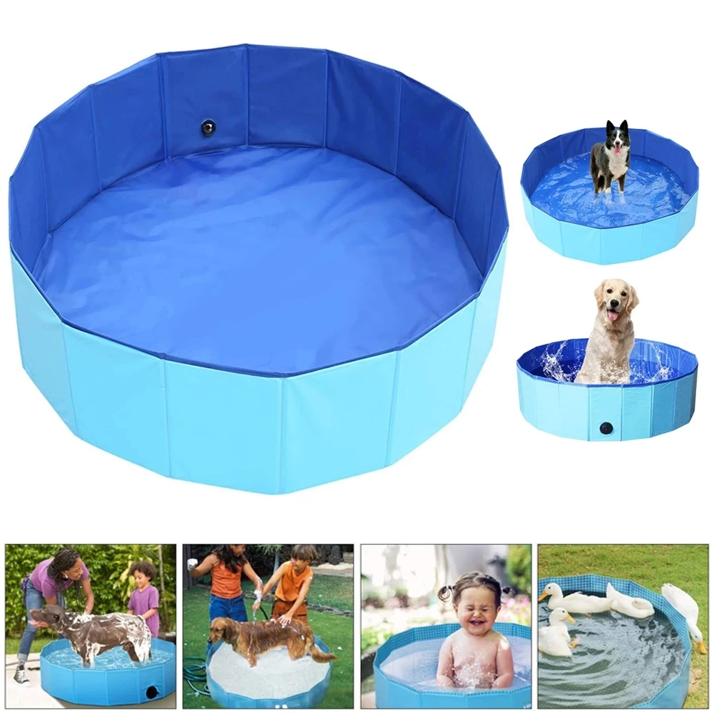 80/120/160CM Dog Swimming Pool PVC Foldable Pet Pool Bath Swimming Tub Bathtub Pet Collapsible Bathing Pool for pet Kids pool