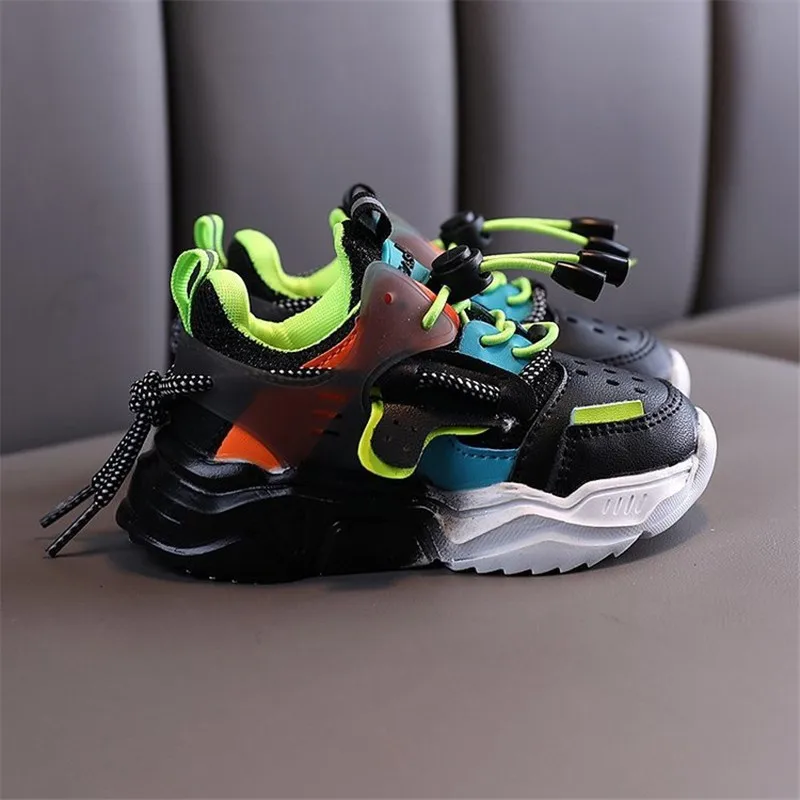 DIMI 2023 Sepatu Anak-anak Baru Anak Perempuan Laki-laki Sepatu Kasual Fashion Colorblock Sneakers Kulit Lembut Antilicin untuk Anak-anak