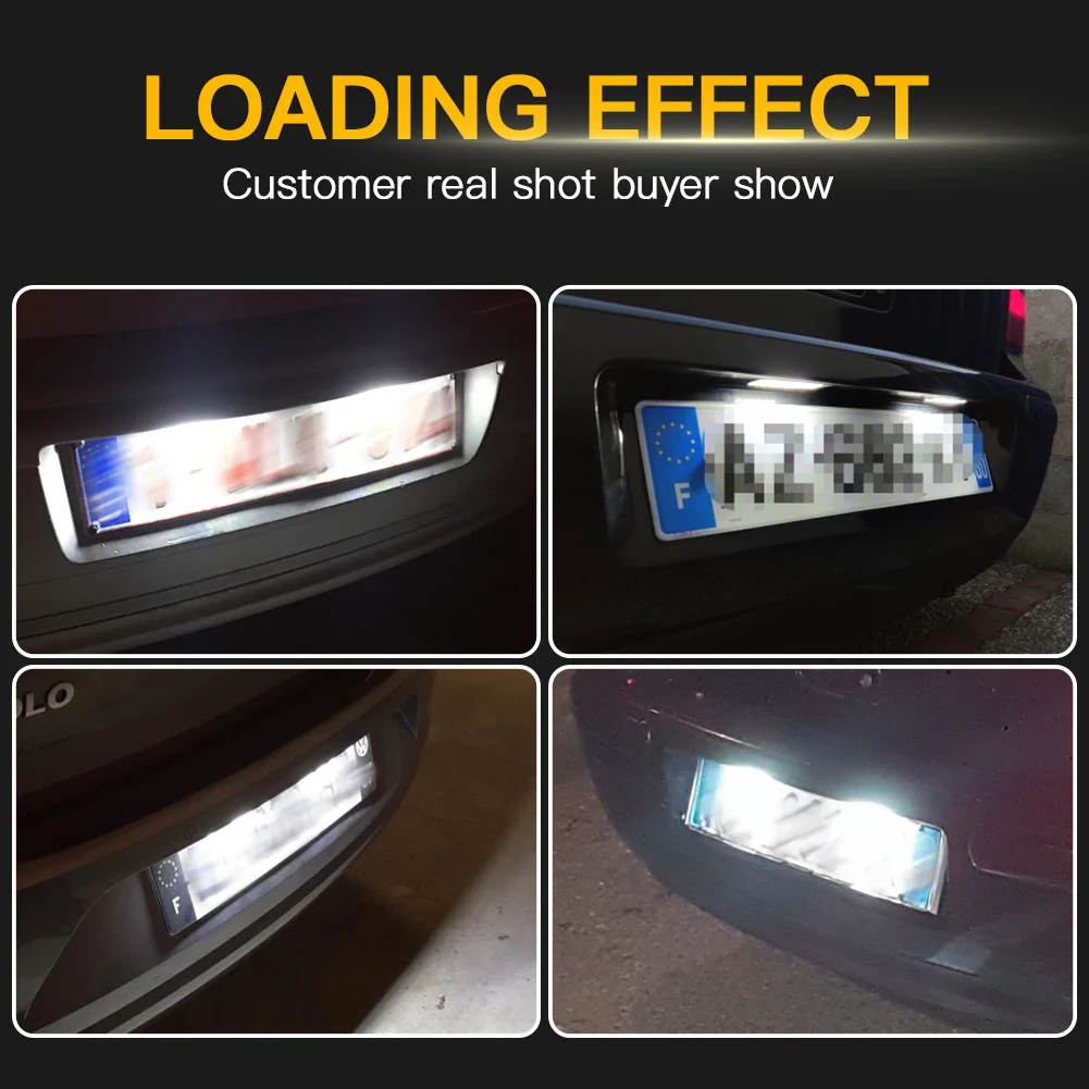 2Pc LED Number License Plate Lights Lamps For Skoda Superb MK2 3T Seat Leon MK2 MK3 Ibiza MK4 MK5 Altea 5P Toledo MK4 KG Exeo 3R - view 5
