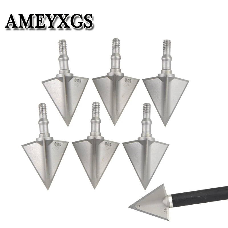 6pcs Archery Arrowhead Sliver Color Archery Broadhead Tips Used For Compound Bow And Recurve Bow Shooting Accessories