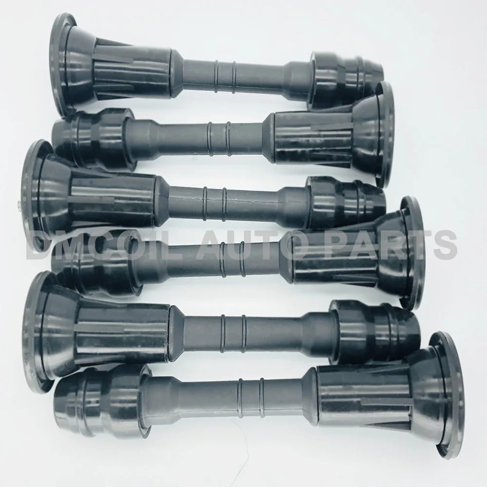 6 PCS IGNITION COIL BOOTS WITH RESISTANCE CONNECT PLUGS FOR NISSAN 350Z INFINITI FX35 M35 3.5L (03-) 22448-AL61C 22448-AL615