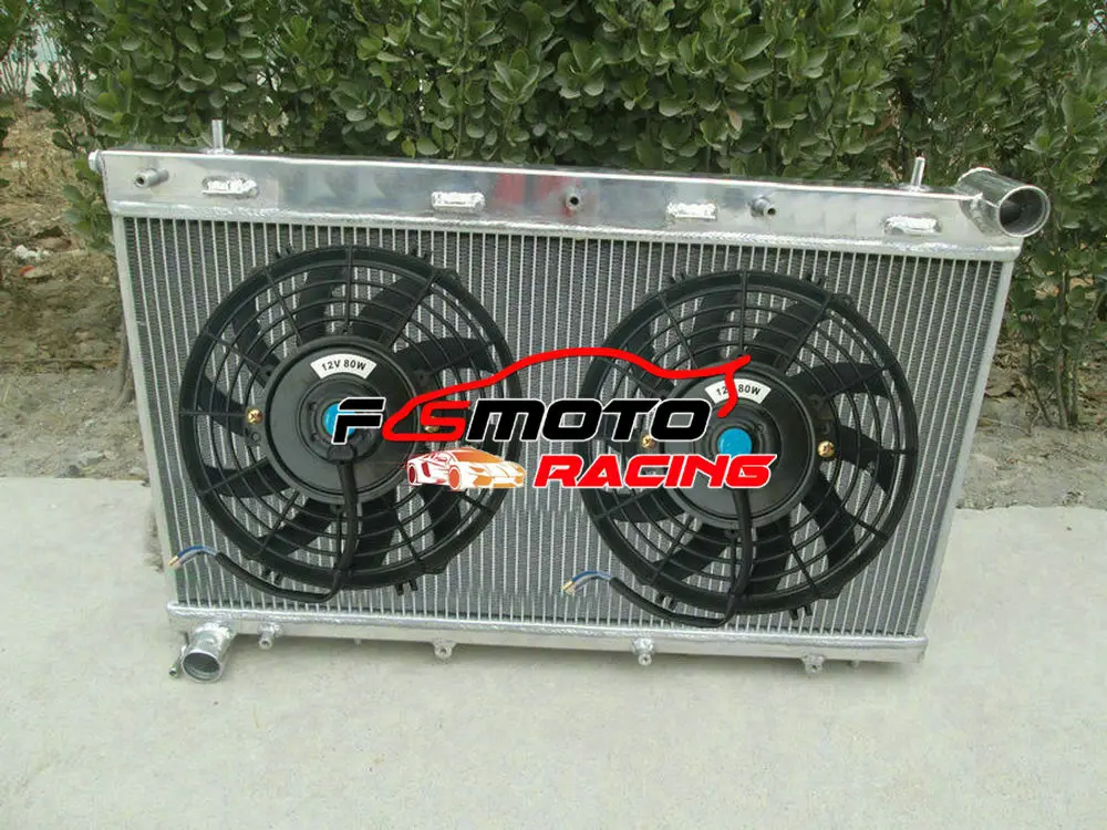 

Aluminum Radiator+Fans For Subaru Forester GT SF5 2.0L 16V H4 Turbo EJ202 EJ205 SF 1997-2002 1998 1999 2000 2001 MT