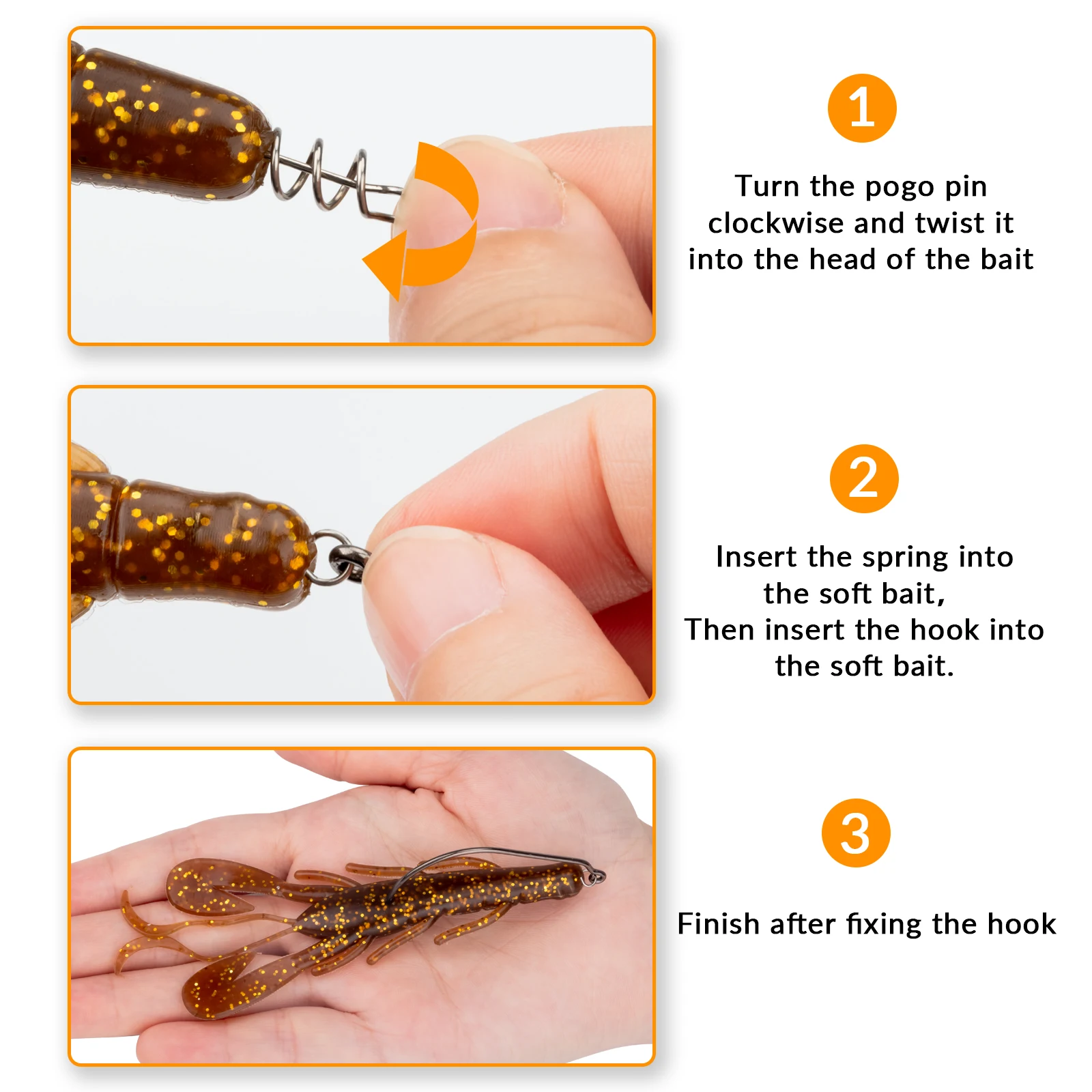 50pcs Fishing Hooks With Spring Lock Pin High Carbon Steel Crank Barbed Hook #1/0 #2/0 #3/0 #4/0 Freshwater Fishing Offset Hooks view 4
