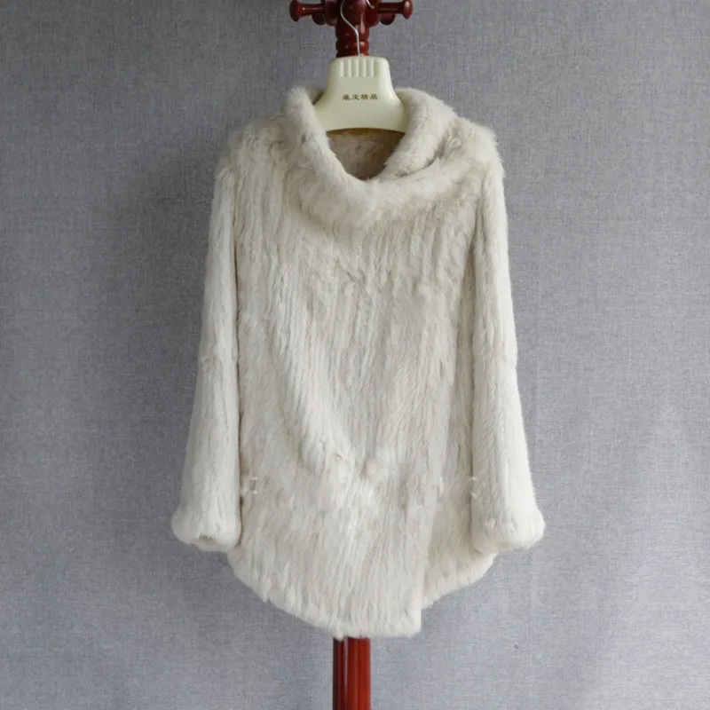 

2023 Women Winter Knitted Thick Rabbit Fur Coat Long Sleeve Drop Collor Warm Spring Knitted Rabbit Fur Jacket Female outwear
