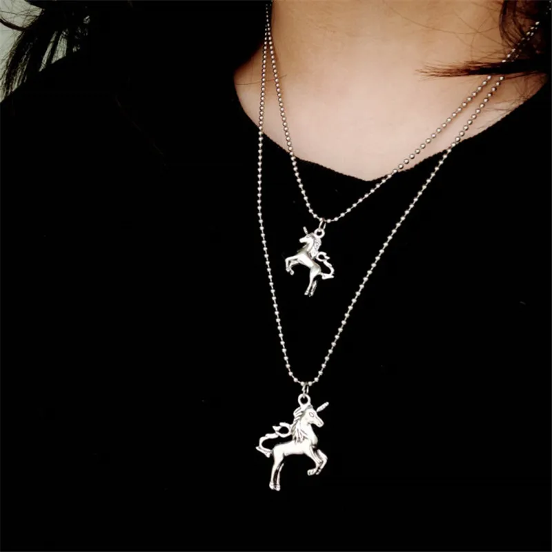 Punk Gun Handcuffs Pendant Necklace for Women Retro Pistol Unicorn Cross Weapon Stainless Steel Beads Chains Gifts Jewelry