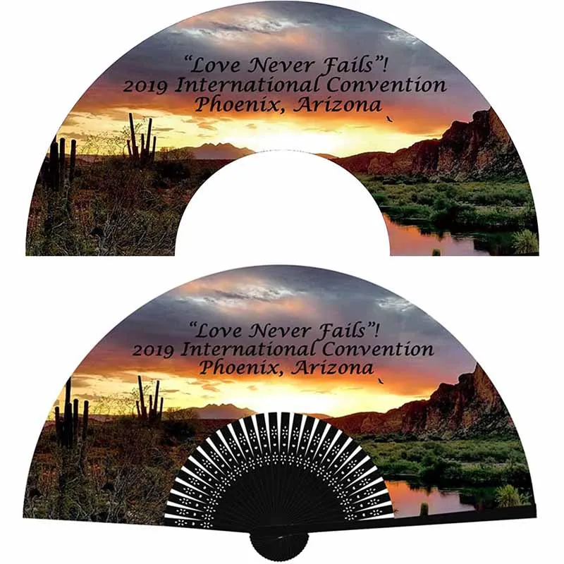 100pcs Personalized Printing Folding Hand Ladies Paper Fan Fold Vintage Fans Wedding Gift Customized Engagement Party Favor