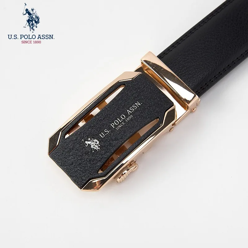 Us Polo Assn Men\'s Cowhide Belt Business Casual Formal Wear Fashion Youth Wild Tide Brand New Gold And Silver Color Belt