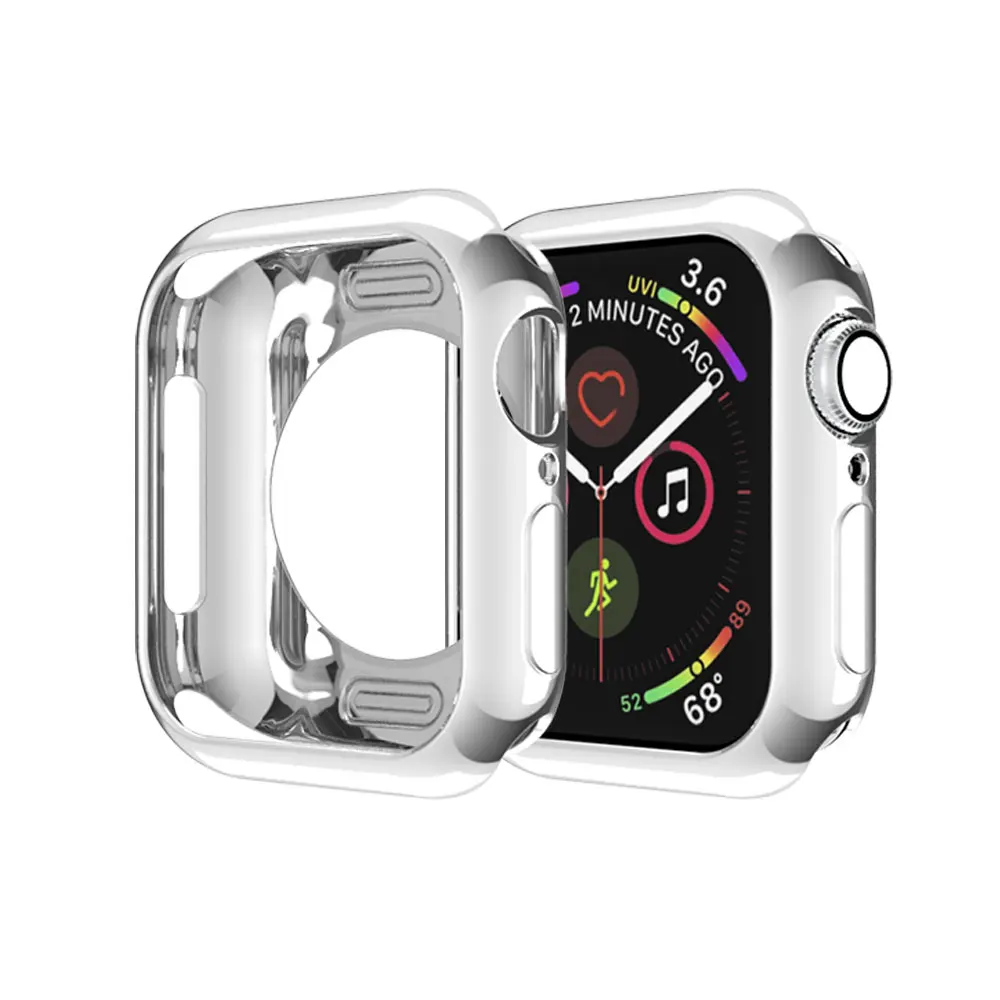 Case cover For Apple watch series 6 se 5 4 3 44mm 40mm iwatch case plated Flexible Silicone TPU Cover apple watch Accessories