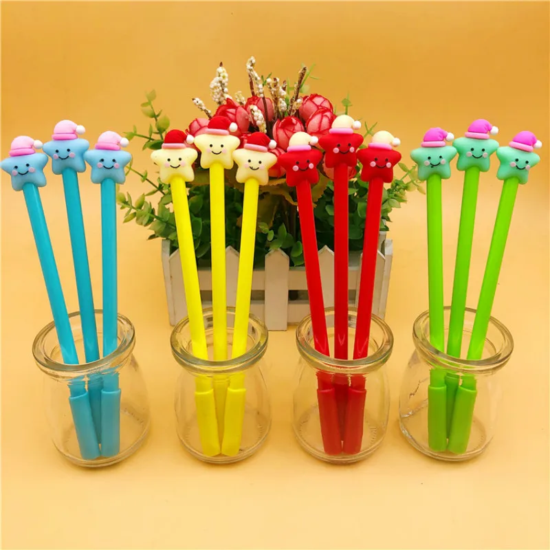 40PCS Small Stars Student Soft Gel Pens Student Stationery Wholesale Kawaii School Supplies Cute Pen