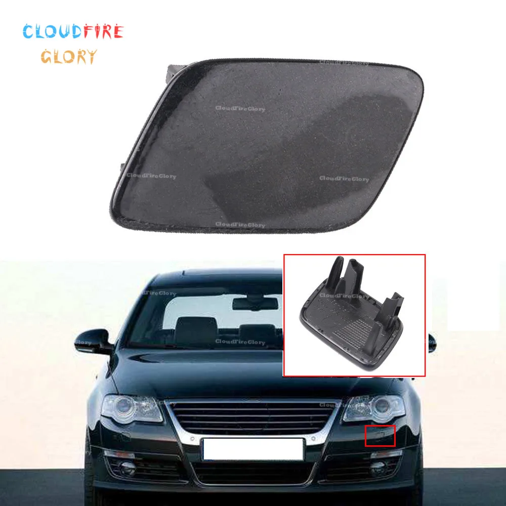 CloudFireGlory 3C0955109A 3C0955110A Front Bumper Headlight Washer Cap Cover Unpainted For Passat B6 2006-2011