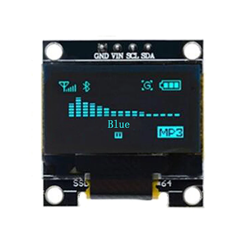 노란색-파란색 이중 색상 흰색 128X64 OLED LCD LED 디스플레이 모듈 arduino 0.96 \