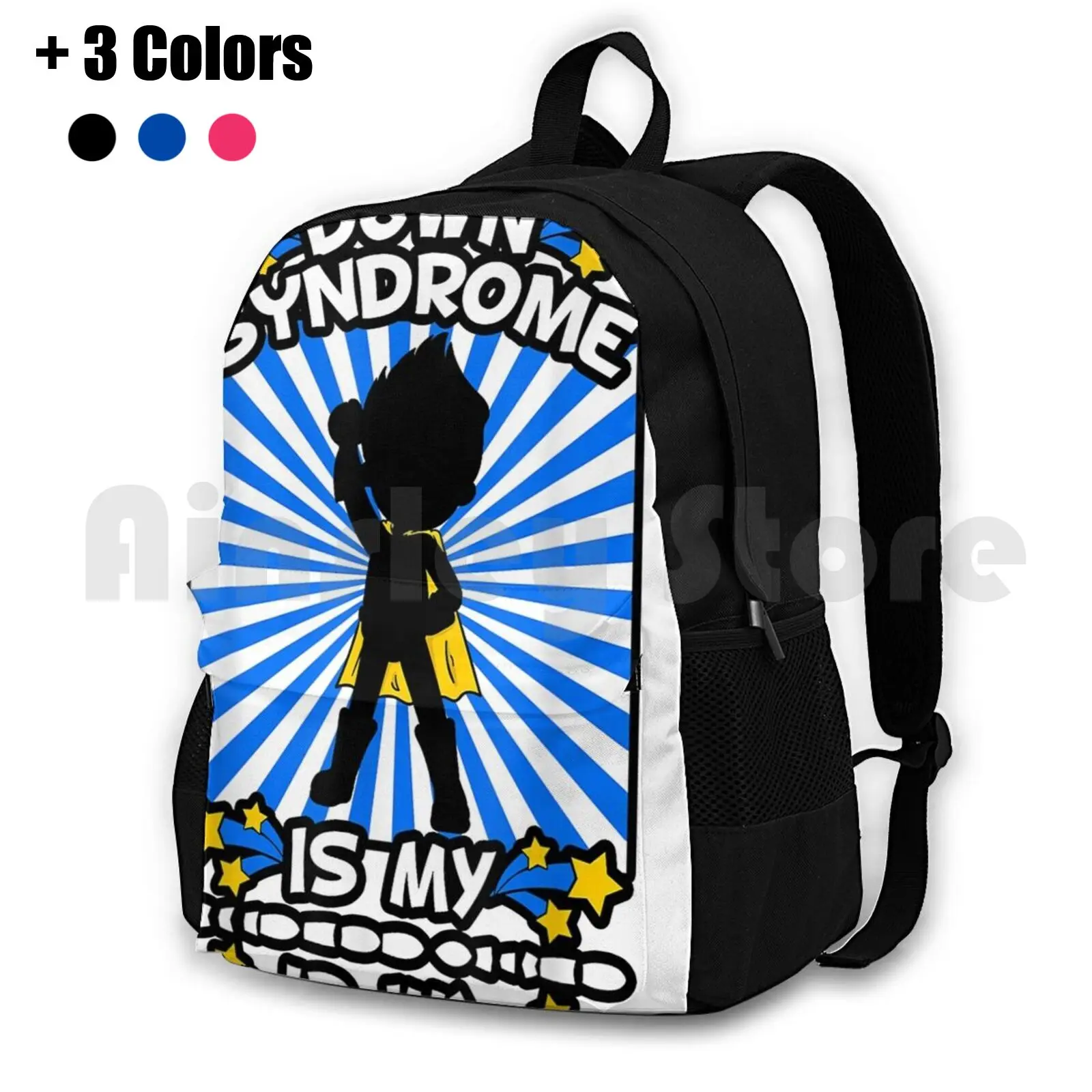 Superhero Down Awareness Chromosome Superpower Gift Outdoor Hiking Backpack Waterproof Camping Travel October Down