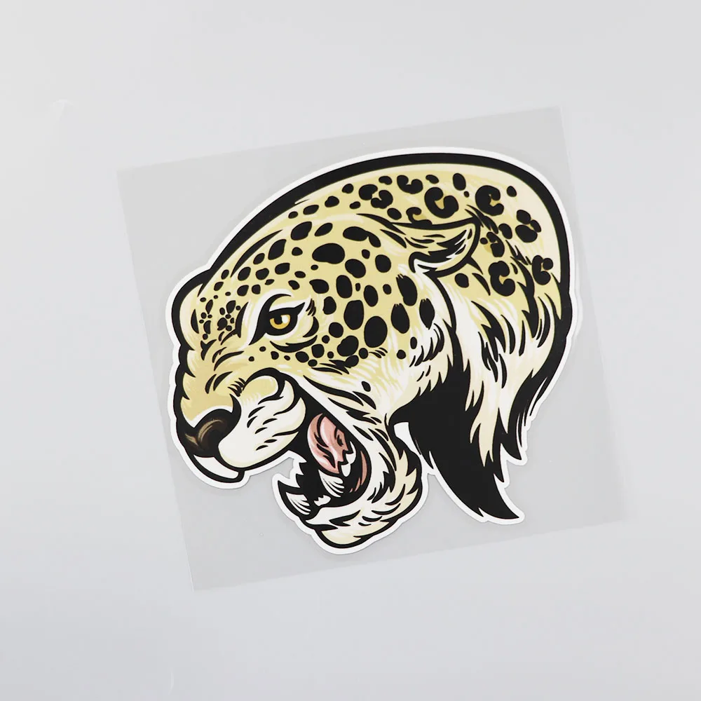 YJZT 15.3CM*14CM Interesting Animals Spend A Leopard  Car Sticker PVC Decal 12A-0136