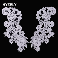 1 Pair Embroidery Neckline Collar Applique Trim Sewing White Lace Fabric DIY Women's Fashion Accessory Scrapbooking BW056