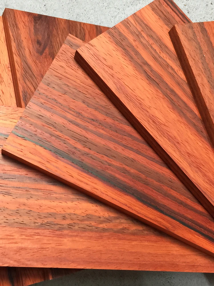 African Padauk Wood Strips Board / Slats,2 Pieces, 6mm - 10mm Thick,100mm - 150mm Wide,for Cabinetry Musical Instruments Guitars