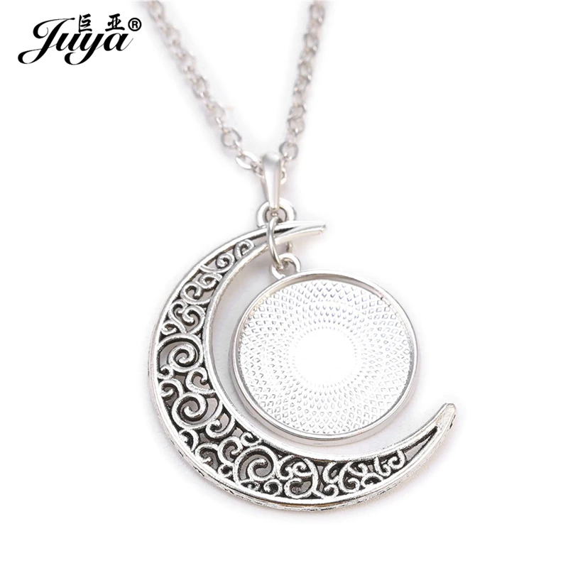 JUYA Schmuck DIY 5PCS Größe 45 + 5cm Metall Kette Länge Alten Mond Halskette Anhänger Cabochon Für frauen Schmuck Machen Zubehör – Detail 7