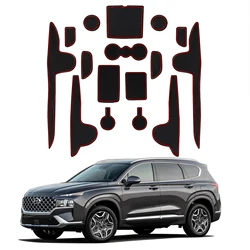 LFOTPP Car Door Groove Mat for Hyundai Santa Fe TM 2021 2022 2023 Anti-slip Mat Rubber Gate Slot Pad Santa Fe Accessories 2023