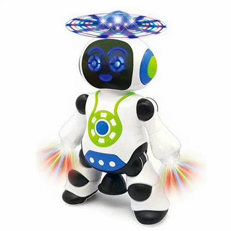 Dazzling Musik Roboter Pädagogisches Spielzeug Elektronische Smart Tanzen Roboter Musik 360 Grad Rotation Led-leuchten Figur Roboter Kinder Spielzeug