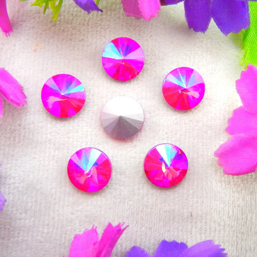AB Farben 6mm 8mm 10mm 12mm 14mm 16mm 18mm Rivoli Runde Glas-Kristall Aufklebe-Strassperlen Zubehör DIY Verzierung – Detail 13