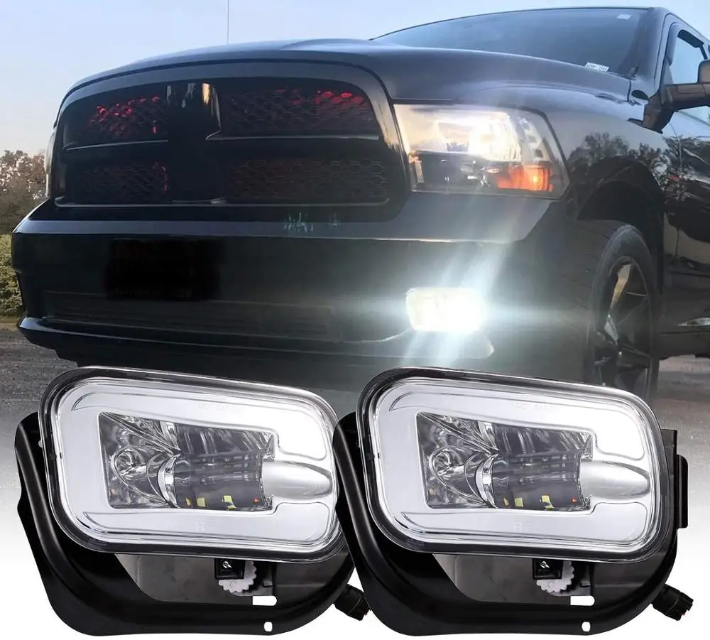 

2 PCS/Pair Black/Silver Dodge Fog Lights IP 65 6500K for Dodge Ram 1500 /2500 /3500 Pickup Truck RAM 1500 RAM 2500 RAM 3500