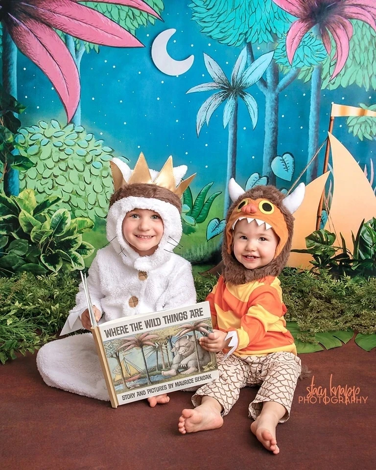 Mocsicka-fondos de fotografía de 1er cumpleaños, pastel de acampada salvaje, decoración de barco y Luna, accesorios para fotografía de niños, fondo de cabina de estudio