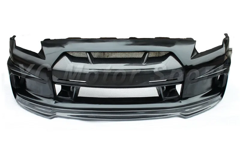 Car Accessories FRP Fiber Glass & Carbon Fiber WA Style Front Bumper without Foglight Fit For 2008-2013 R35 GTR Bumper with Lip