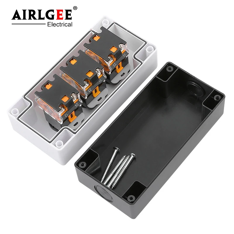 Push button switch control box emergency stop button indicating plastic electrical box spring hand-held self-starting waterproof image 4