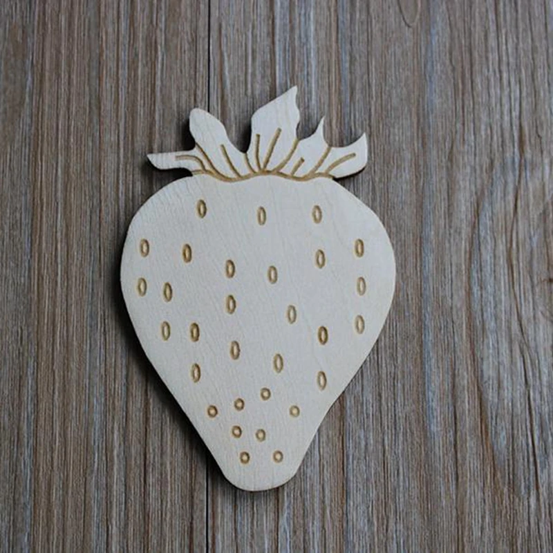 

20pcs Wooden Strawberry Shape Unfinished Wood embellishments For DIY Projects baby decorations