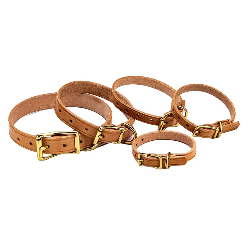 Real Leather Cat Dog Collar pet Puppy Collars Adjustable dog Neck Strap Comfortable Collar For Small Medium large big Dogs