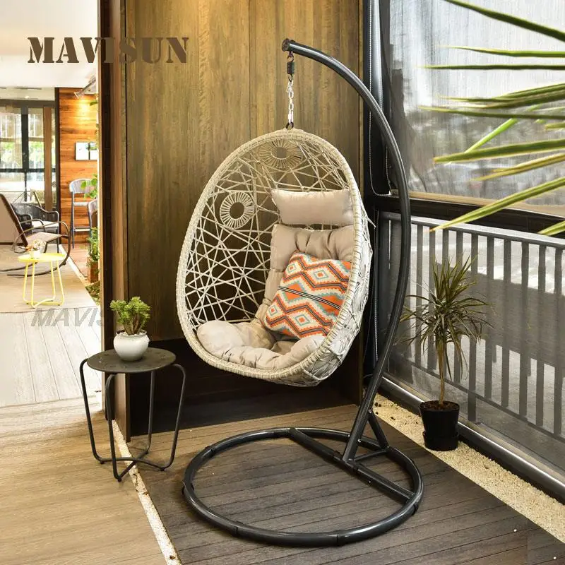 Outdoor Courtyard Simple Hanging Basket Rattan Chair Indoor Living Room Balcony Bedroom Single Lazy Leisure Swing Rocking Chairs