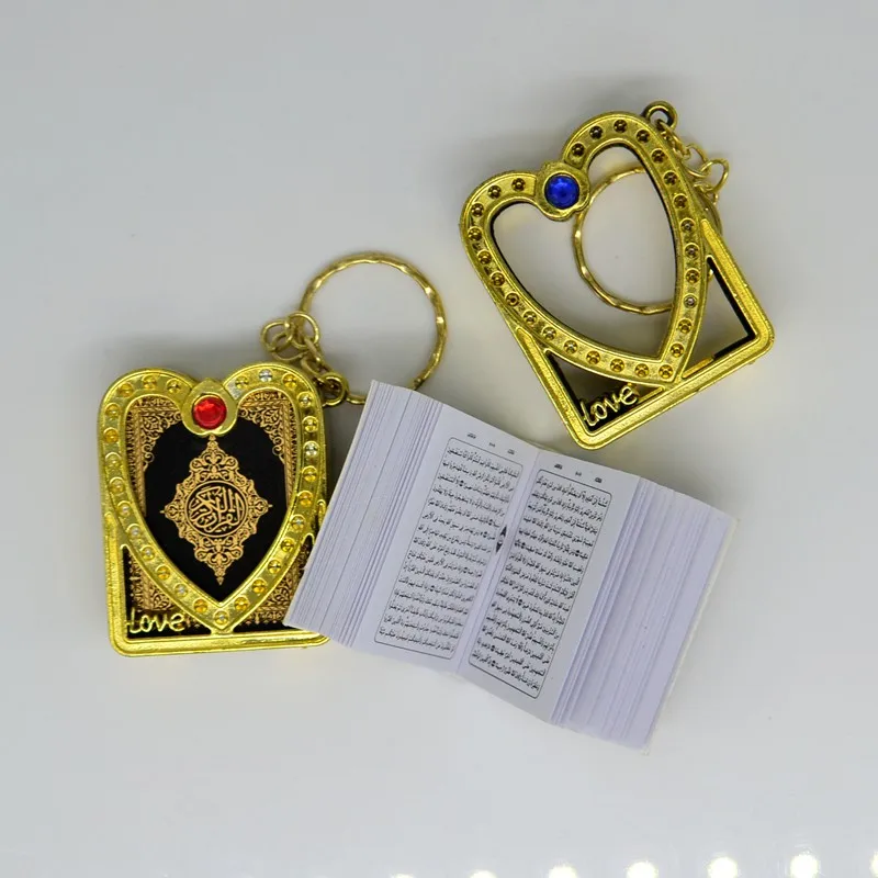 Mini love case Arabic language Koran Quran Islam Muslim ALLAH real paper can read Pendant Key Chains Fashion Religious jewelry